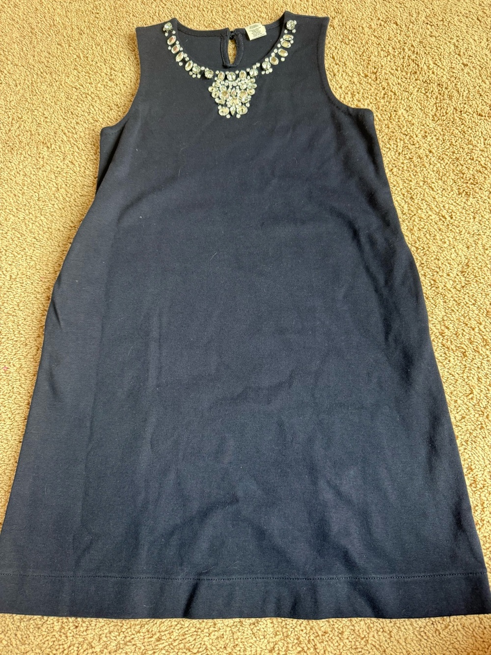 Crewcuts Girls’ Navy Embellished Shift Dress | Size 14
